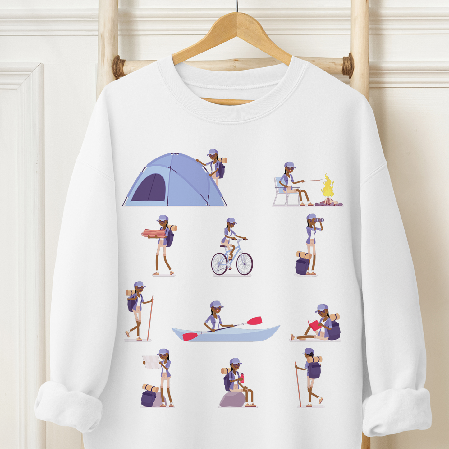 Black Girl Camping Sweatshirt