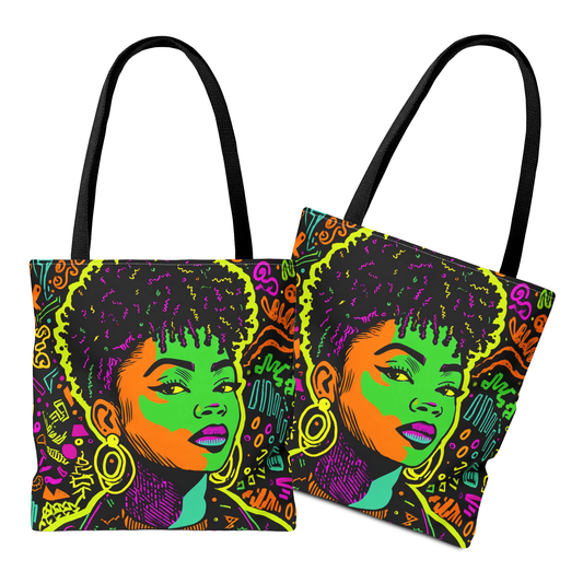 Neon Graffiti Tote Bag
