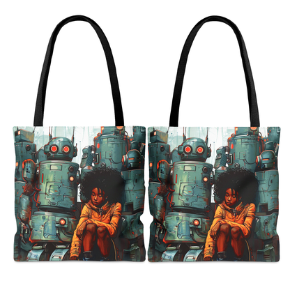 Amongst Robots Tote Bag