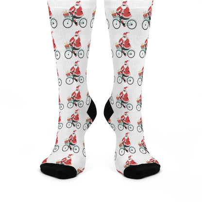 Santa on Bike Socks