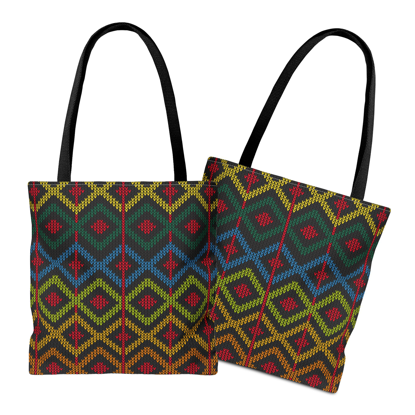 Geometric Knit Style Tote Bag