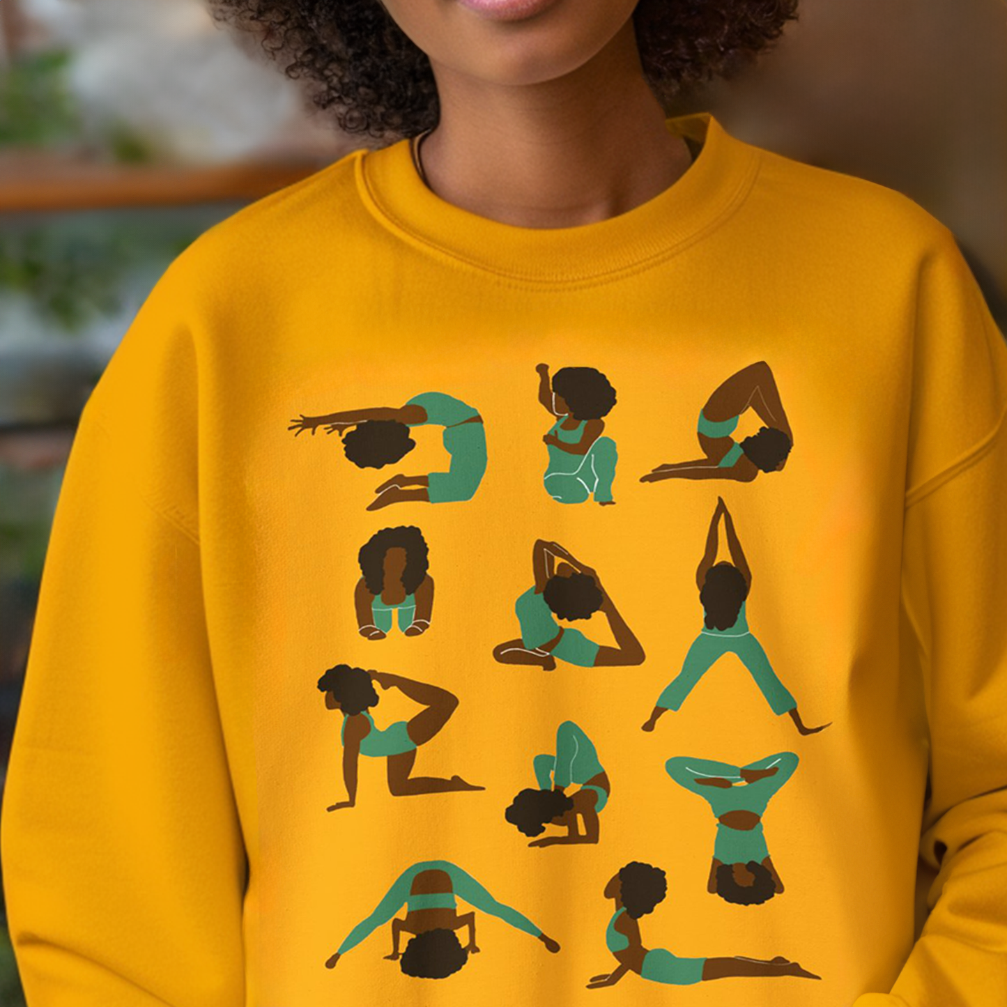 Afro Yoga Poses Sweatshirt