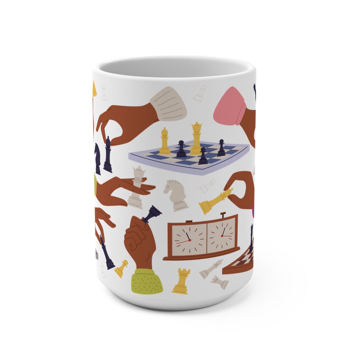 Brown Hands Play Chess Mug