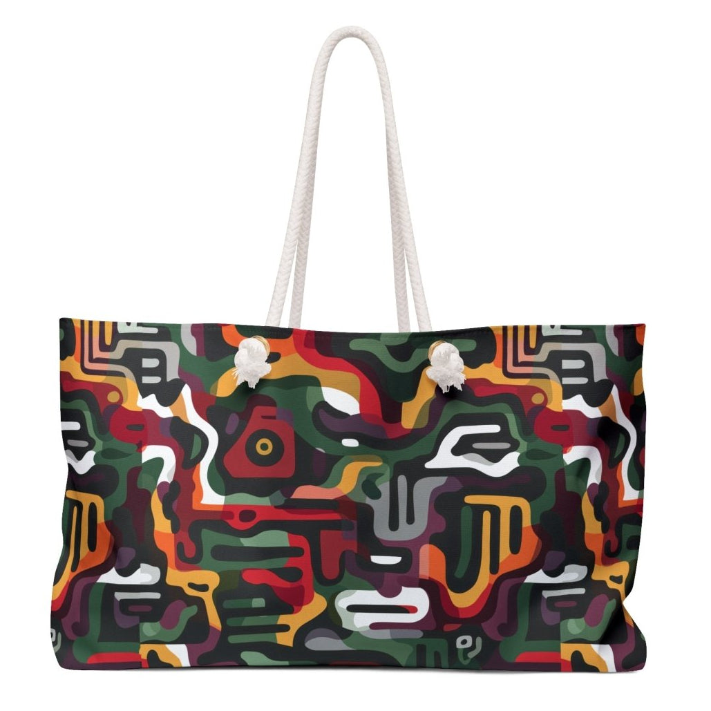 Abstract Camo Weekender Bag - Afrocentric Art by The Trini Gee