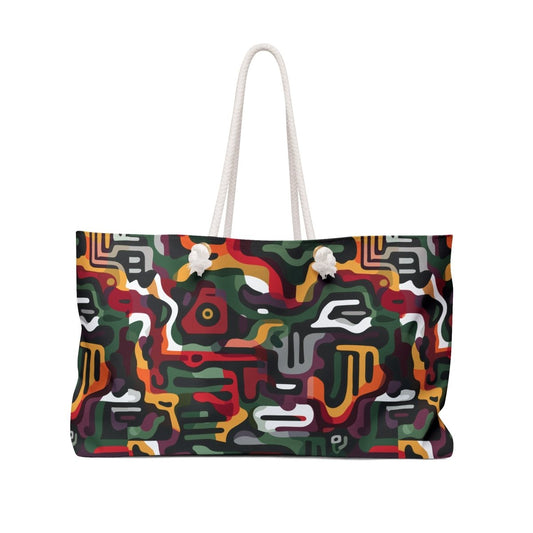 Abstract Camo Weekender Bag - Afrocentric Art by The Trini Gee