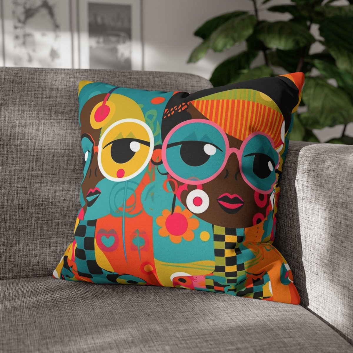 Abstract Duo Pillow - Afrocentric Art by The Trini Gee