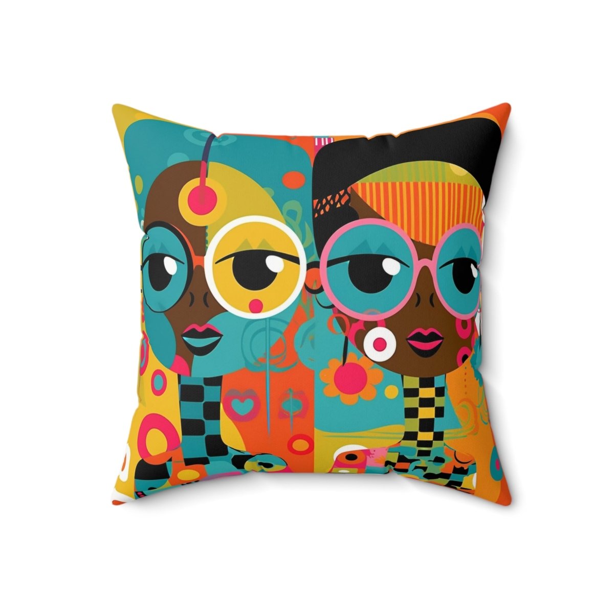 Abstract Duo Pillow - Afrocentric Art by The Trini Gee