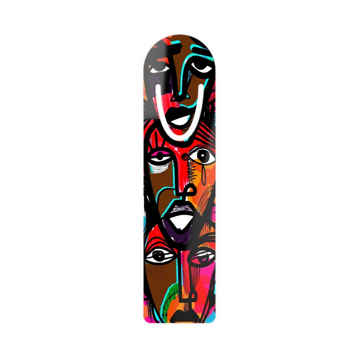 Abstract Faces Bookmark - Afrocentric Art by The Trini Gee