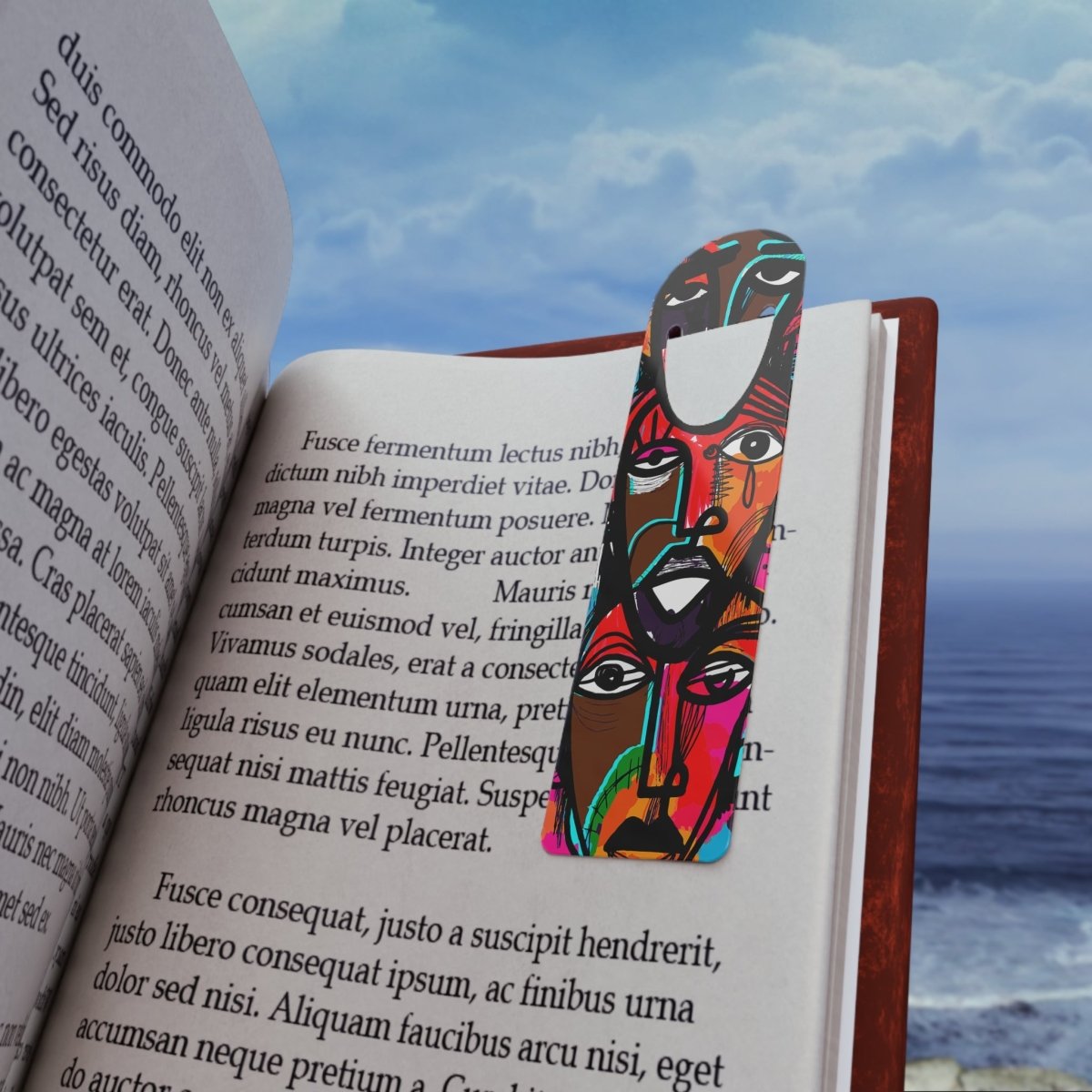Abstract Faces Bookmark - Afrocentric Art by The Trini Gee