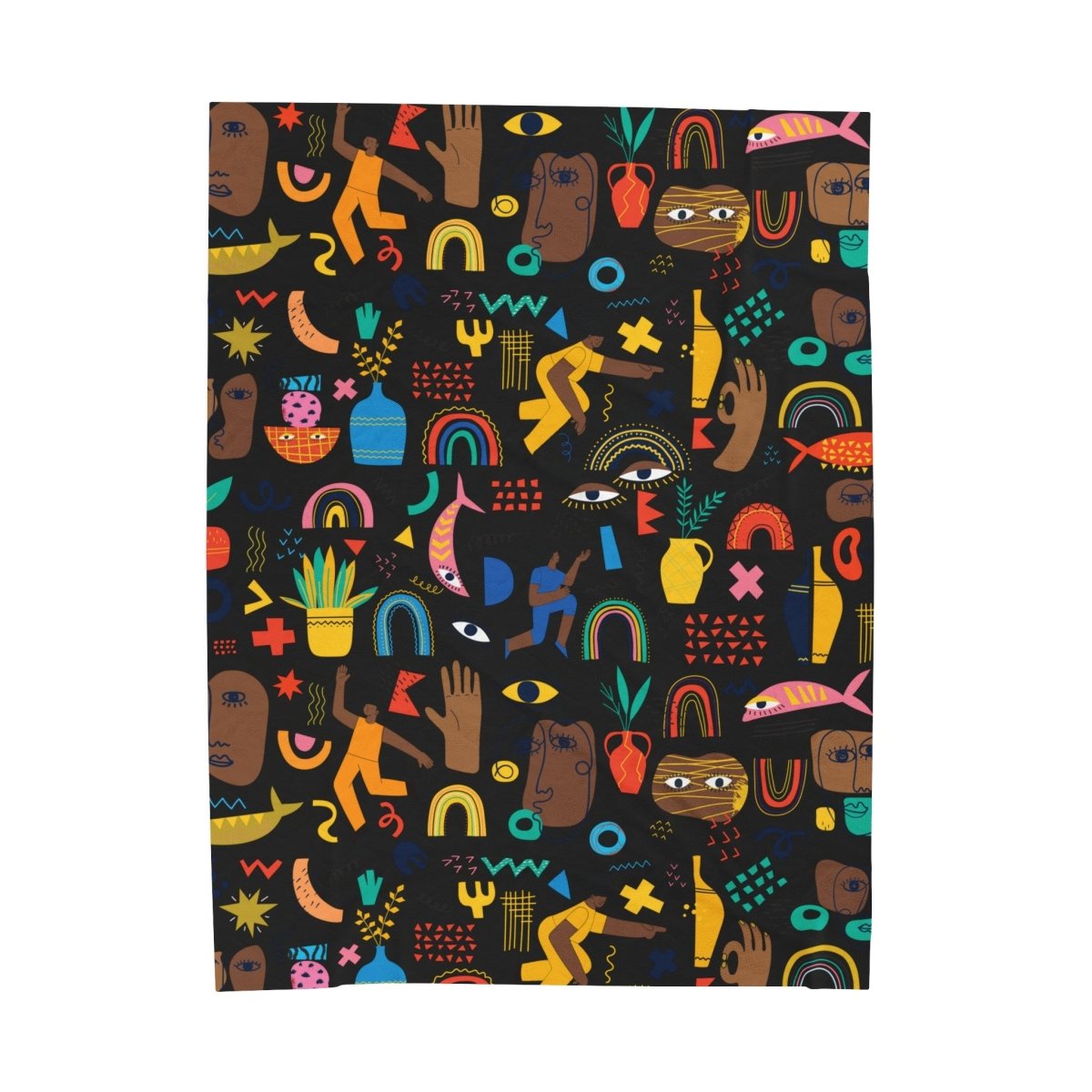 Abstract Pattern Throw Blanket - Afrocentric Art by The Trini Gee