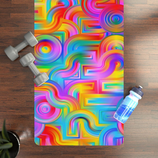 Abstract Swirls Yoga Mat - Afrocentric Art by The Trini Gee