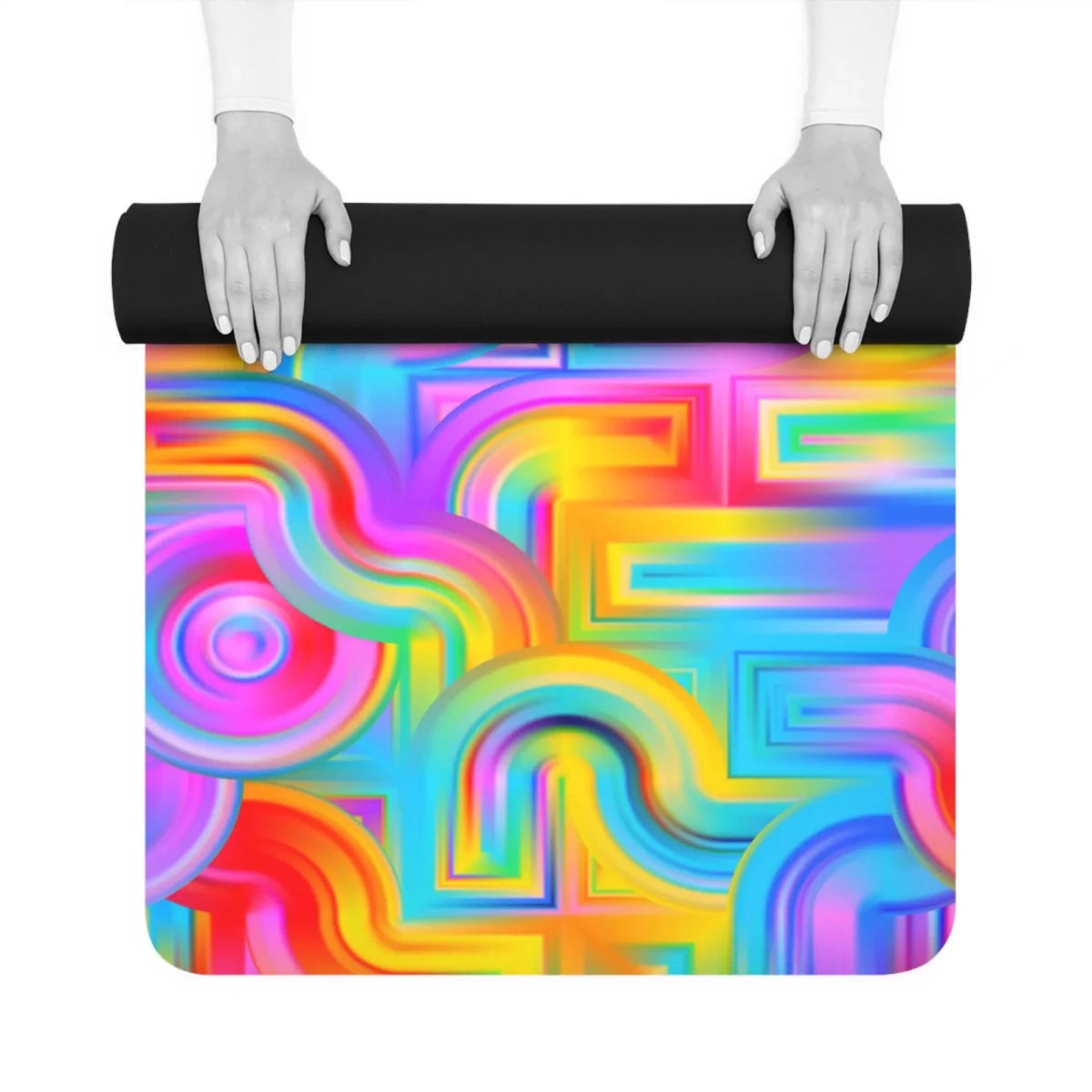 Abstract Swirls Yoga Mat - Afrocentric Art by The Trini Gee