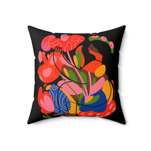 Abstract Woman Square Pillow - The Trini Gee