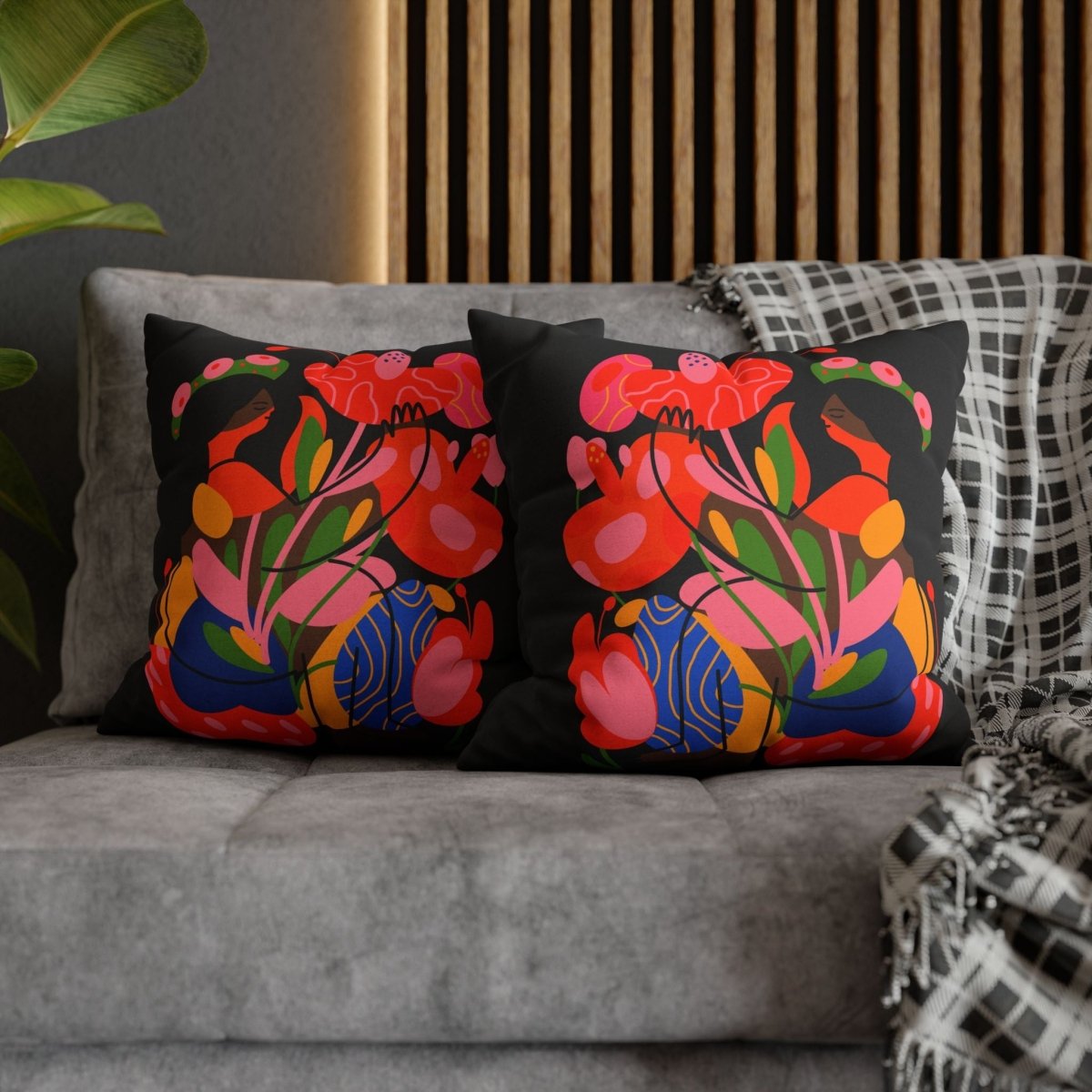 Abstract Woman Square Pillow - The Trini Gee