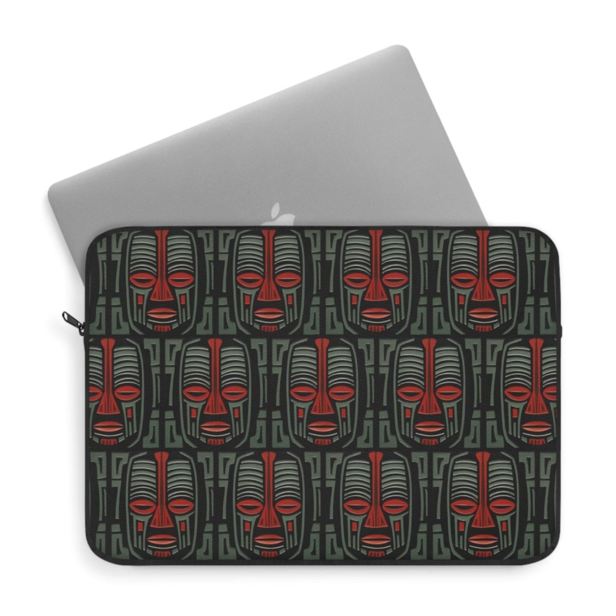 African Mask Laptop Sleeve - Afrocentric Art by The Trini Gee