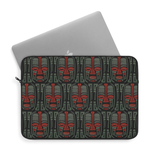 African Mask Laptop Sleeve - Afrocentric Art by The Trini Gee