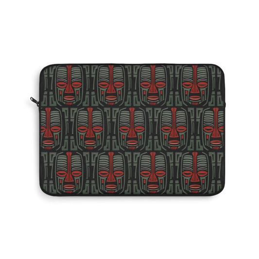 African Mask Laptop Sleeve - Afrocentric Art by The Trini Gee