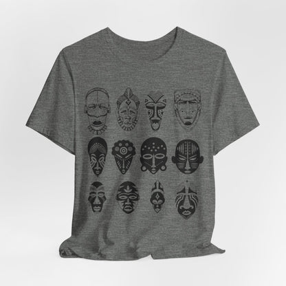 African Masks Shirt - Afrocentric Art by The Trini Gee