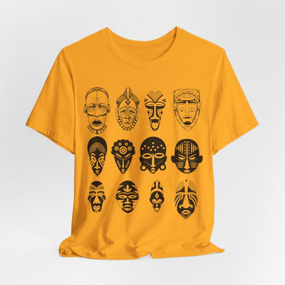 African Masks Shirt - Afrocentric Art by The Trini Gee
