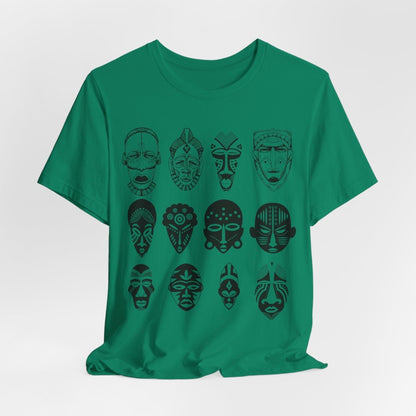 African Masks Shirt - Afrocentric Art by The Trini Gee