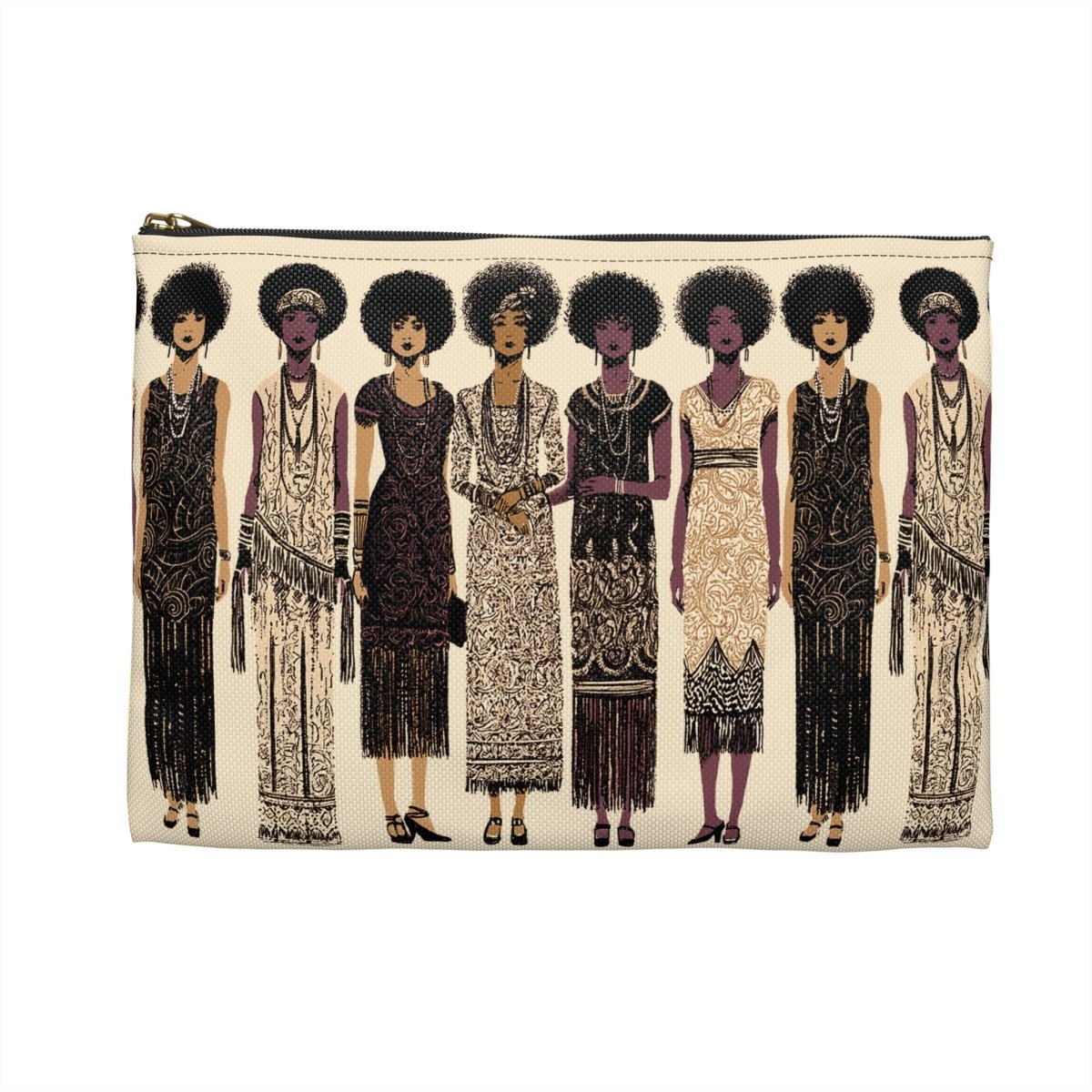 Afro 20s Style Accessory Pouch - Afrocentric Art by The Trini Gee