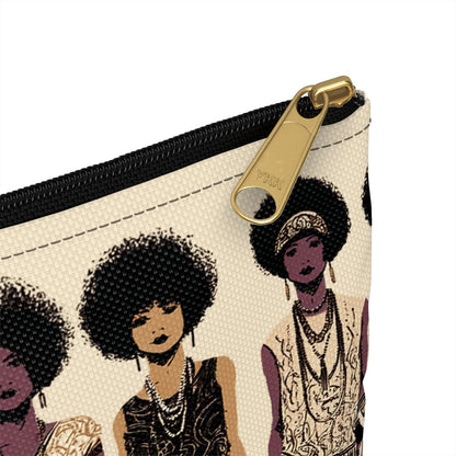 Afro 20s Style Accessory Pouch - Afrocentric Art by The Trini Gee