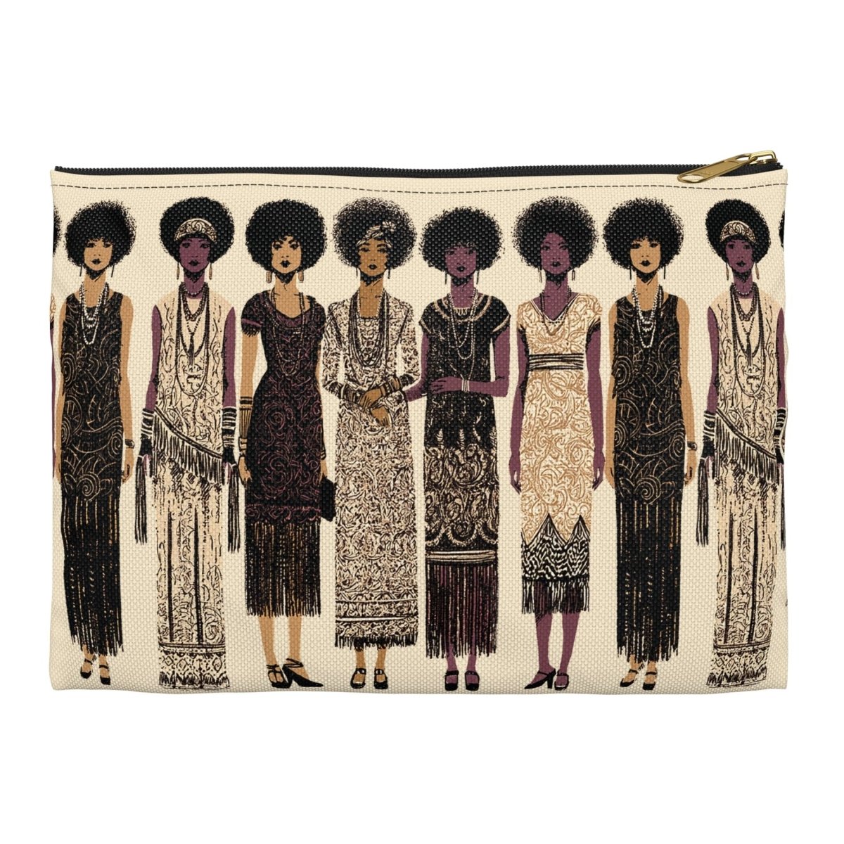 Afro 20s Style Accessory Pouch - Afrocentric Art by The Trini Gee