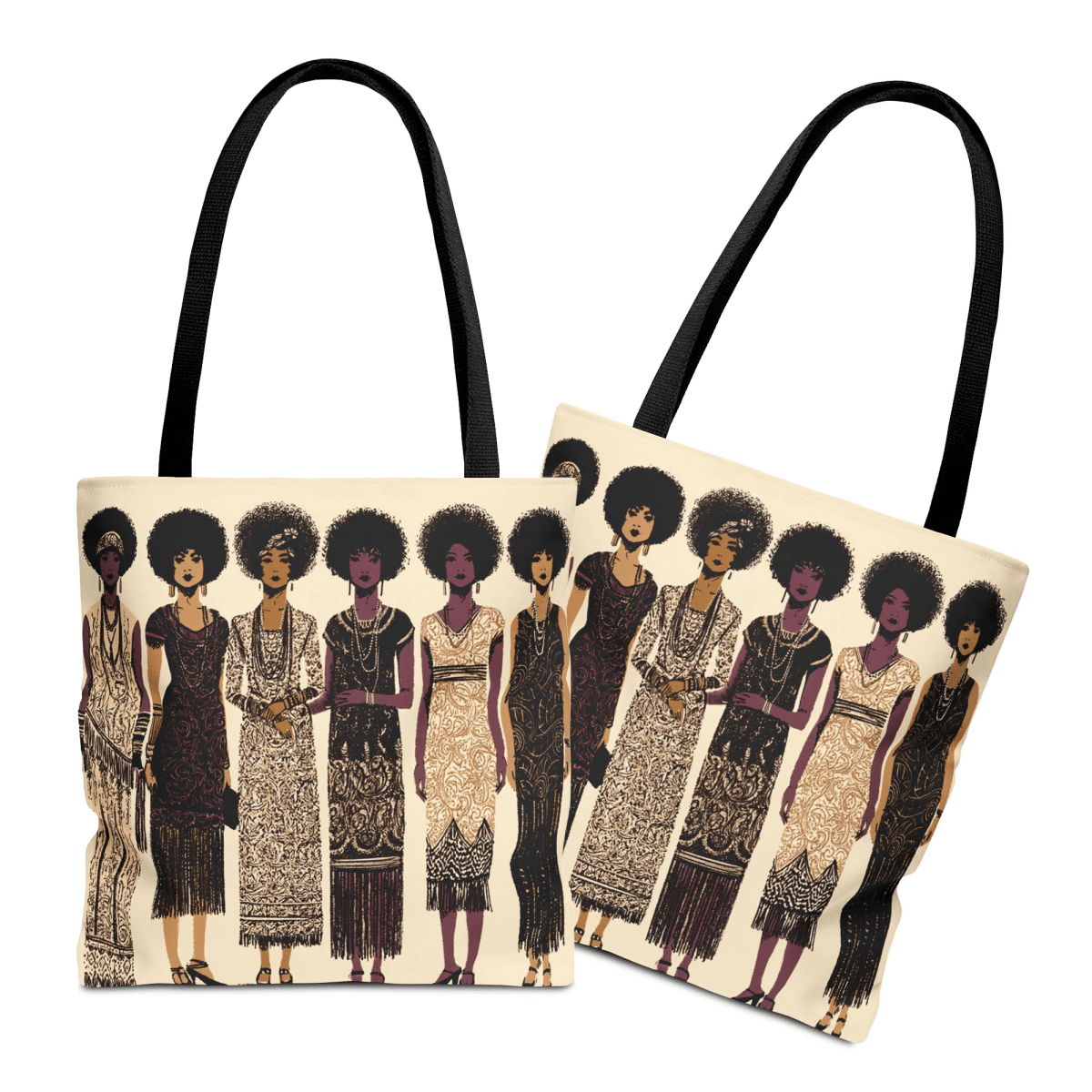 Afro 20s Tote Bag - Afrocentric Art by The Trini Gee