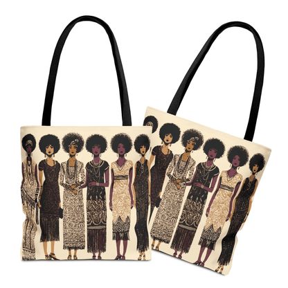 Afro 20s Tote Bag - Afrocentric Art by The Trini Gee