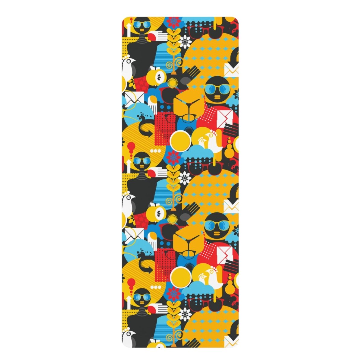 Afro Abstract Rubber Yoga Mat - Afrocentric Art by The Trini Gee