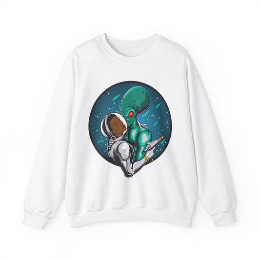 Afro Alien Love Sweatshirt - Afrocentric Art by The Trini Gee