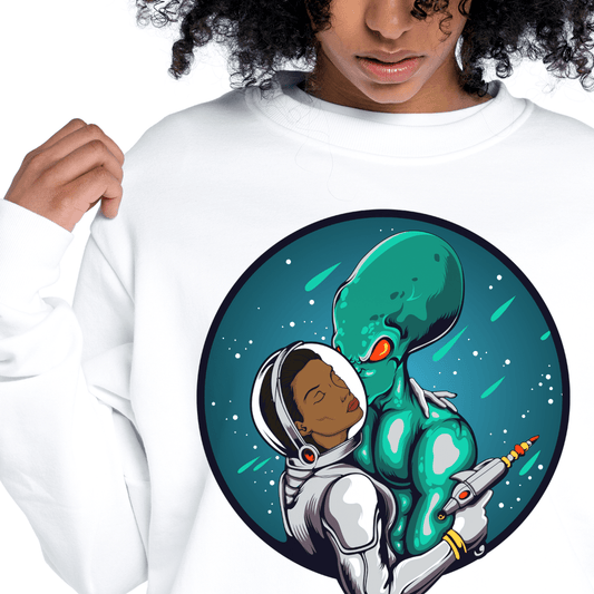 Afro Alien Love Sweatshirt - Afrocentric Art by The Trini Gee