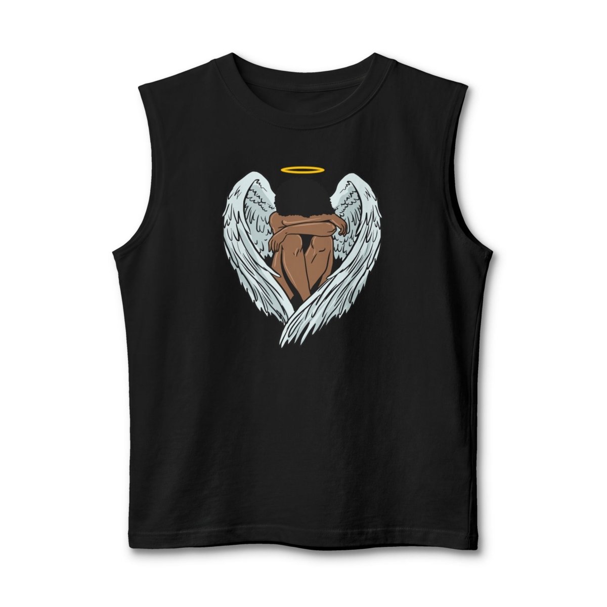 Afro Angel Muscle Tank - Afrocentric Art by The Trini Gee