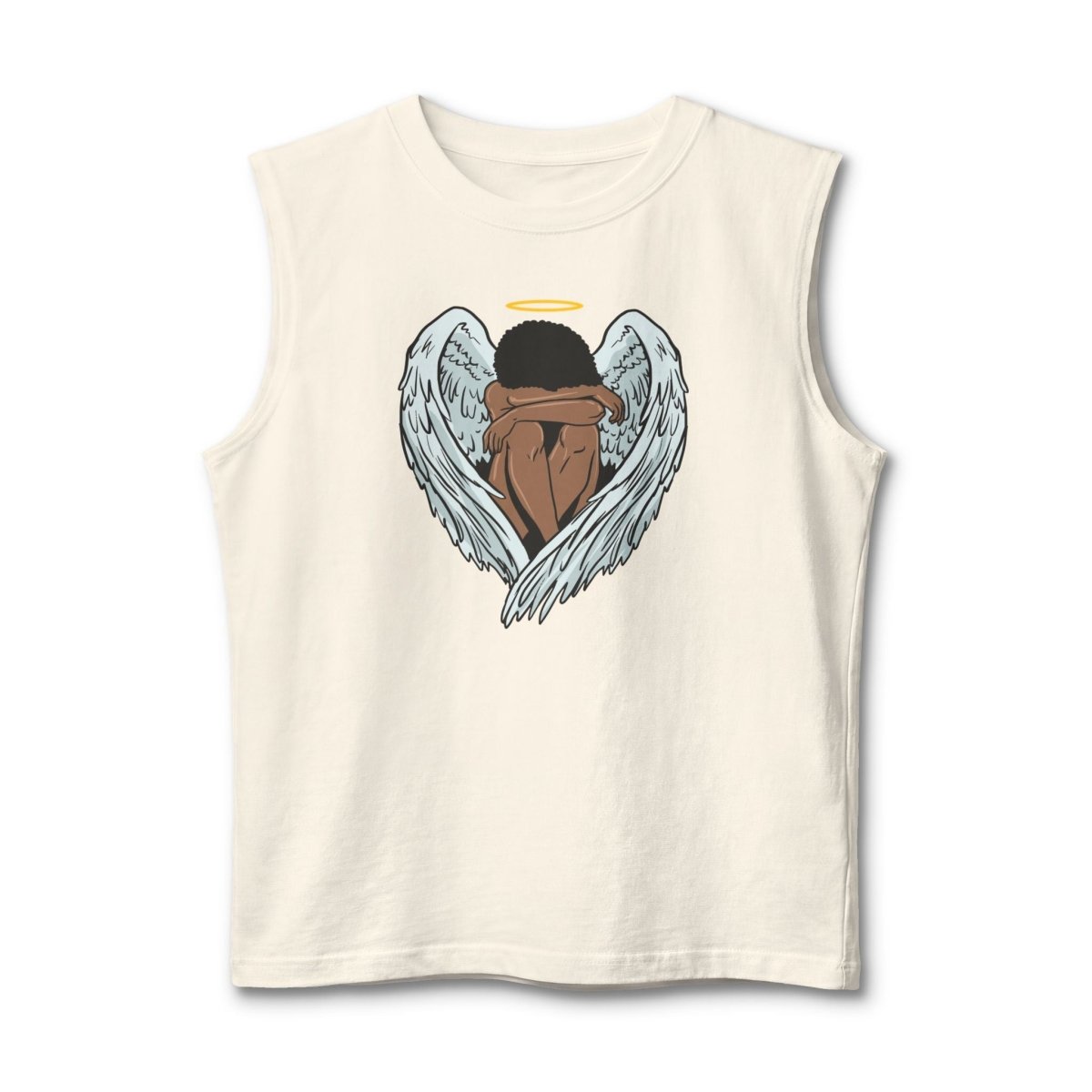 Afro Angel Muscle Tank - Afrocentric Art by The Trini Gee