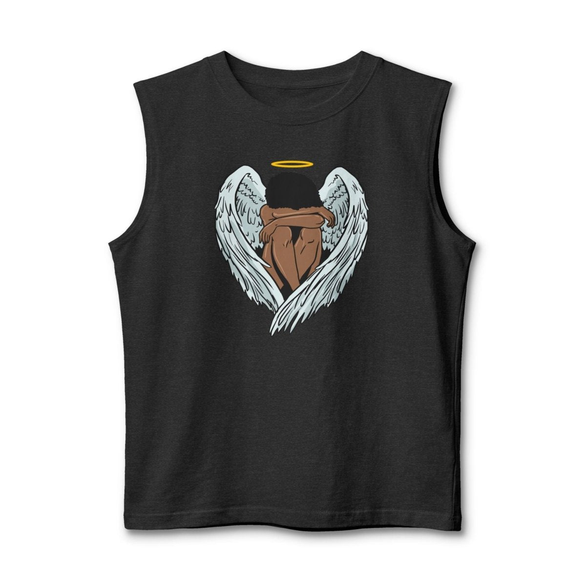 Afro Angel Muscle Tank - Afrocentric Art by The Trini Gee