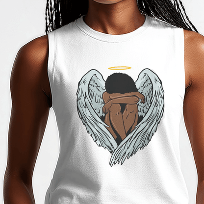 Afro Angel Muscle Tank - Afrocentric Art by The Trini Gee