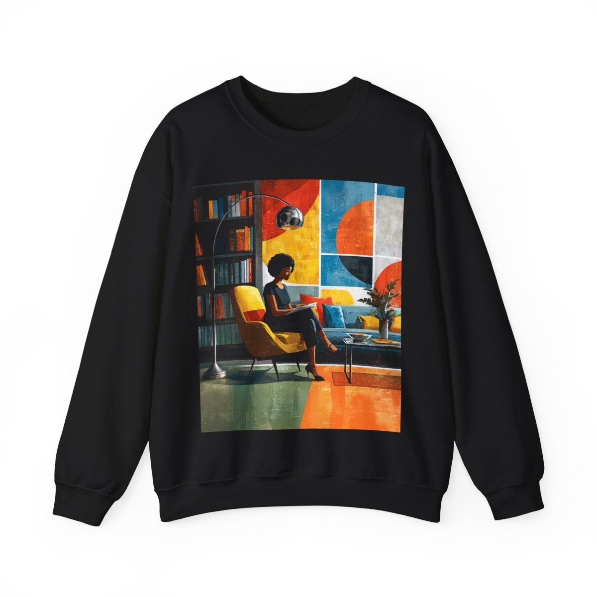 Afro Book Lover Sweatshirt - Afrocentric Art by The Trini Gee