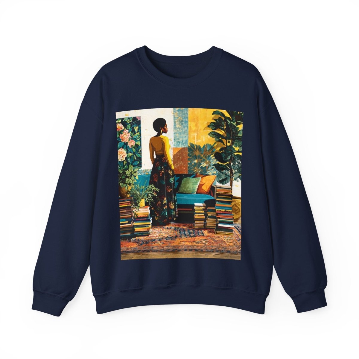 Afro Bookish Sweatshirt - Afrocentric Art by The Trini Gee