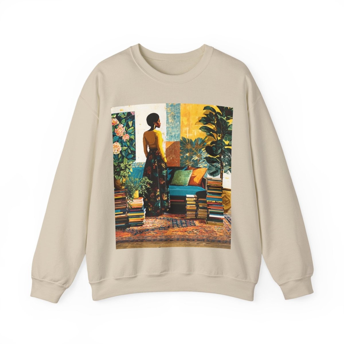 Afro Bookish Sweatshirt - Afrocentric Art by The Trini Gee