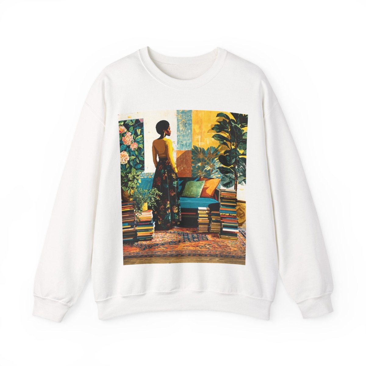 Afro Bookish Sweatshirt - Afrocentric Art by The Trini Gee