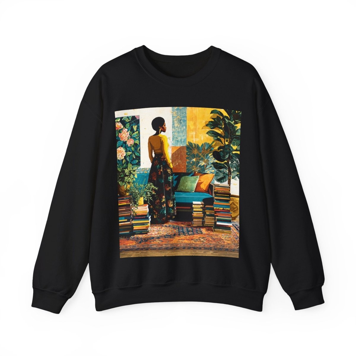 Afro Bookish Sweatshirt - Afrocentric Art by The Trini Gee