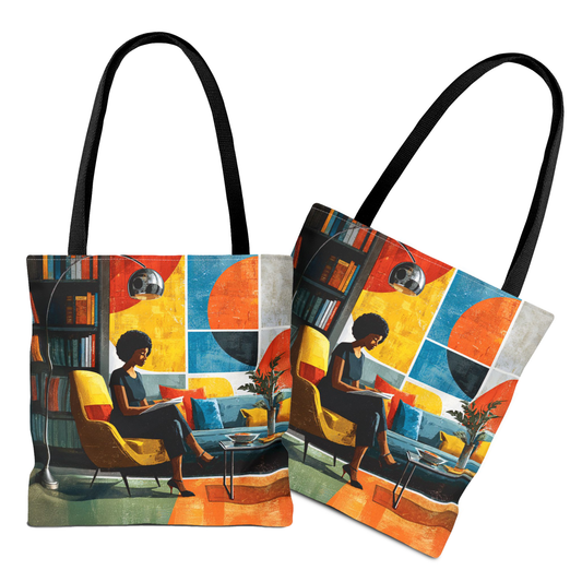 Afro Bookish Tote Bag - Afrocentric Art by The Trini Gee