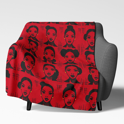 Afro Bunz Throw Blanket - Afrocentric Art by The Trini Gee