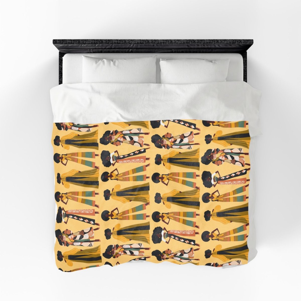 Afro Chic Throw Blanket - Afrocentric Art by The Trini Gee
