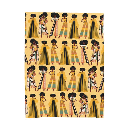 Afro Chic Throw Blanket - Afrocentric Art by The Trini Gee