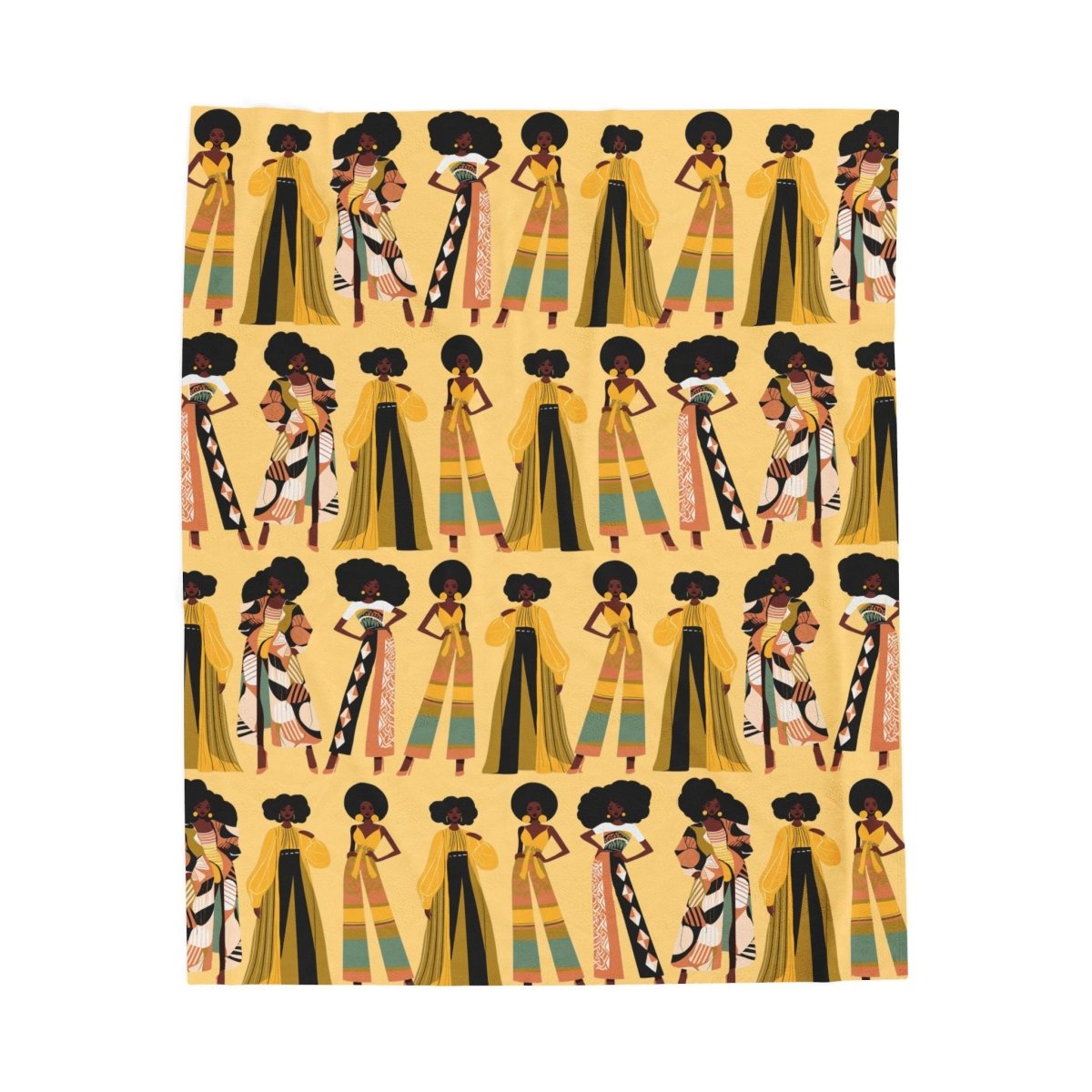 Afro Chic Throw Blanket - Afrocentric Art by The Trini Gee