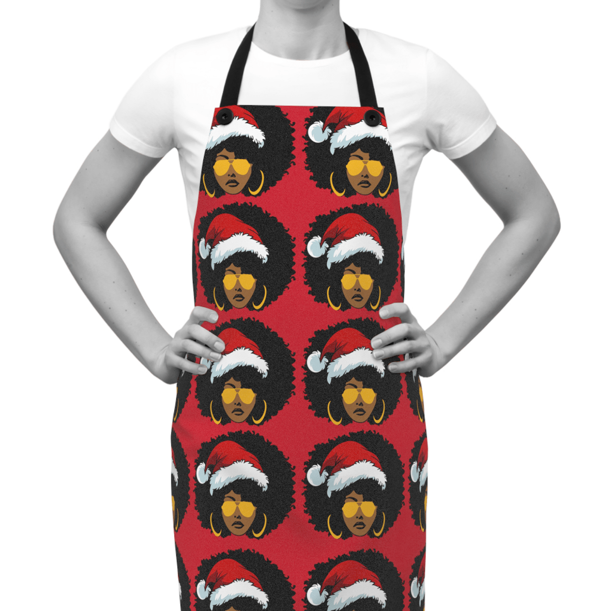 Afro Christmas Apron - Afrocentric Art by The Trini Gee