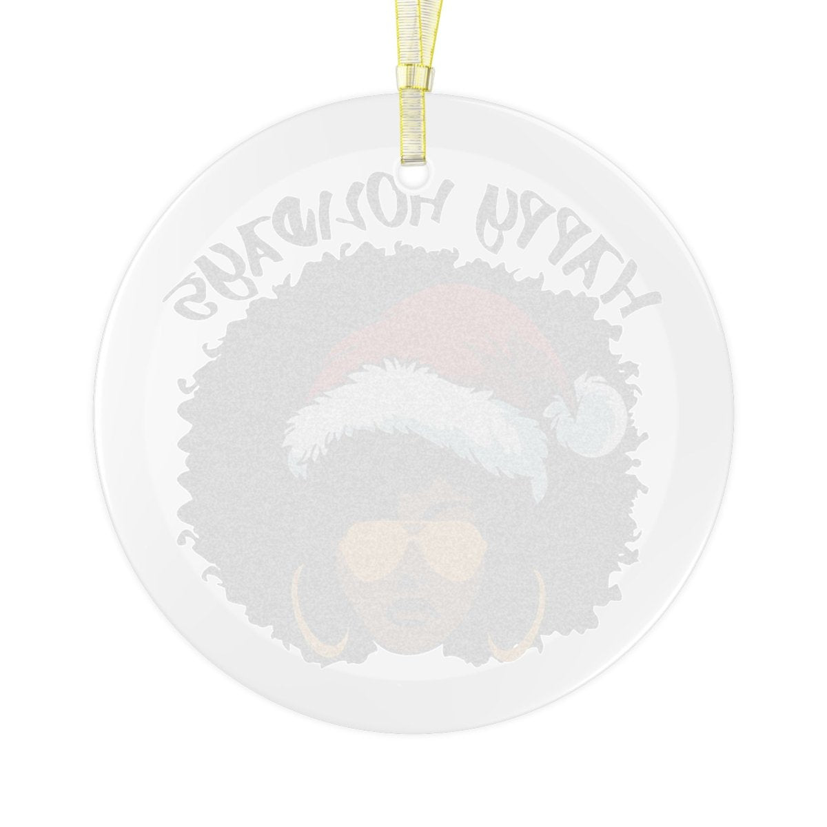 Afro Christmas Glass Ornament - Afrocentric Art by The Trini Gee