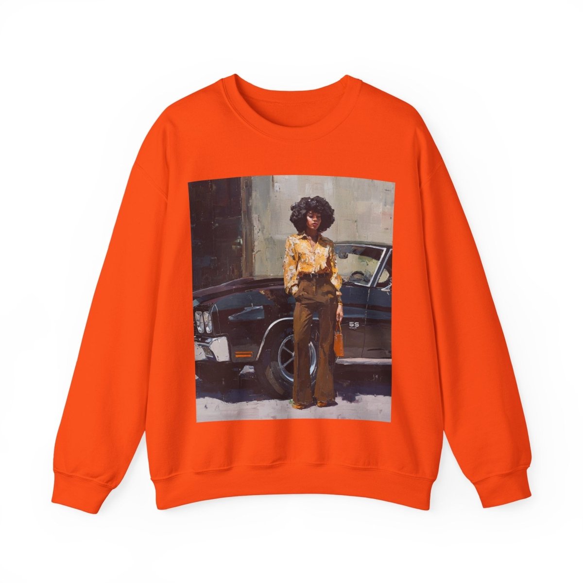 Afro Classic Car Sweatshirt - Afrocentric Art by The Trini Gee