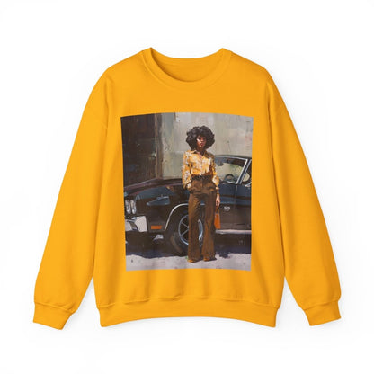 Afro Classic Car Sweatshirt - Afrocentric Art by The Trini Gee